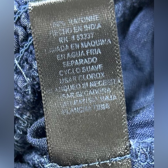 Casual Blue Pull-On, Elastic Waist, Ankle Tie Pants. Rayon. Size 2X. - Picture 5 of 11